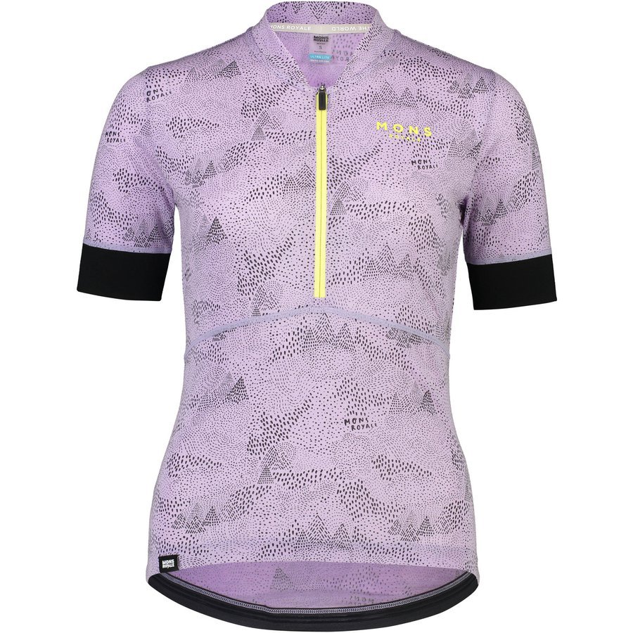 dámský dres Mons Royale Cadence Half Zip 2021 lilac micro