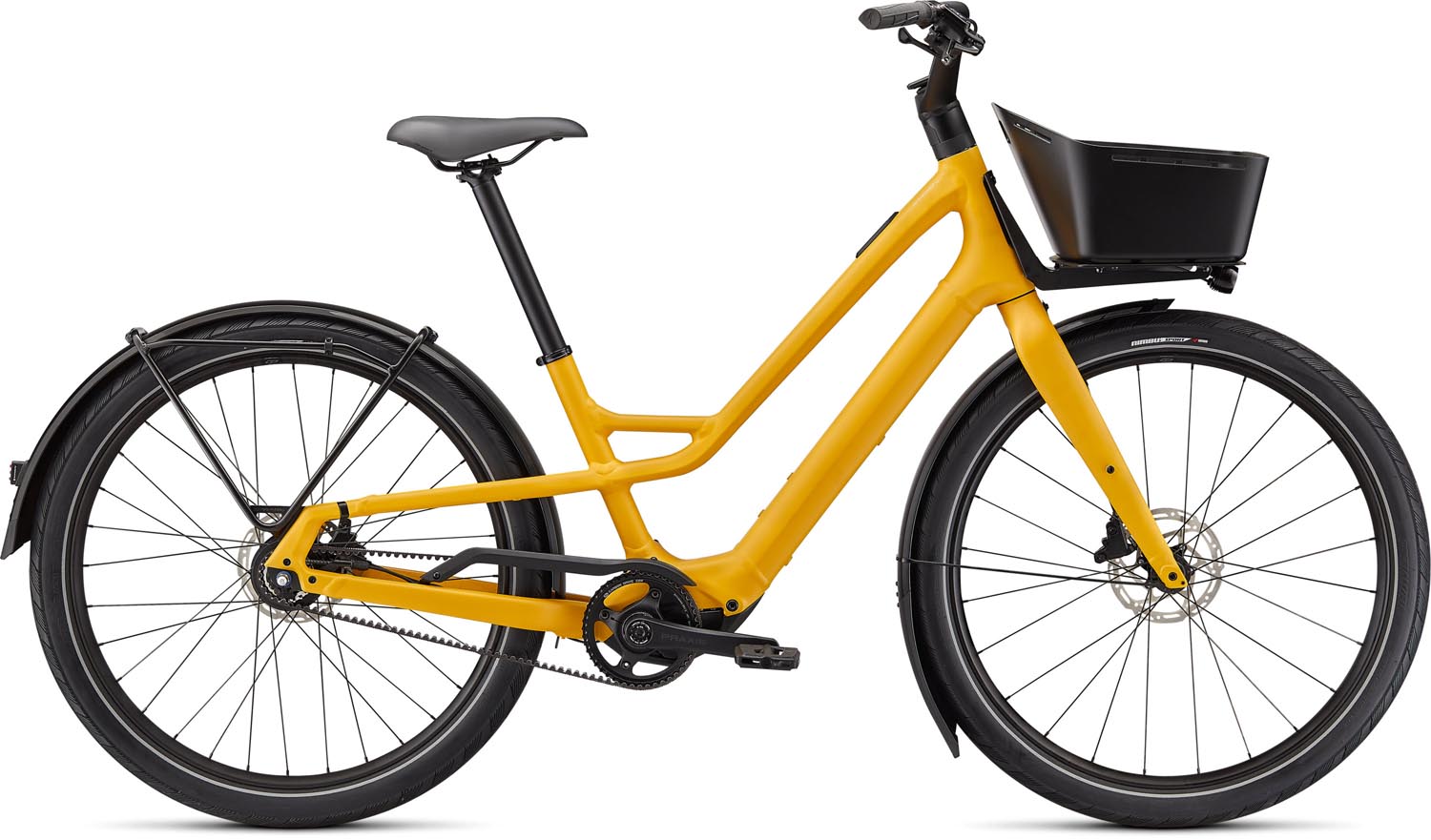 městské elektrokolo Specialized Como SL 5.0 2022 brassy yellow/transparent